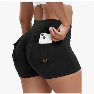 Amazon Black Women's Athletic Shorts with Back Pocket